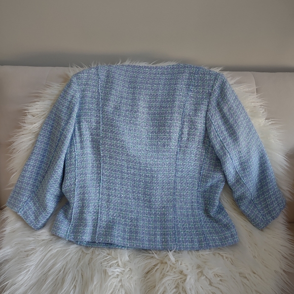 Blazer Size 18 SAG HARBOR Turn Lock Closure  Quarter Sleeve Pastels Plus Size - Picture 5 of 15